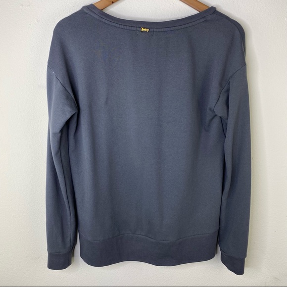 Juicy couture “Not Sorry” pullover sweatshirt 3-D graphic spell out gray size M - Picture 6 of 11